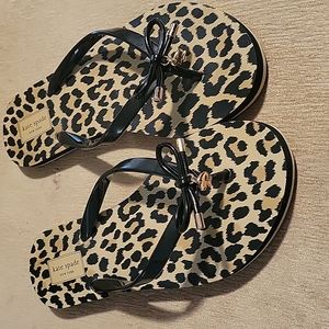 Kate spade leopard flip flops